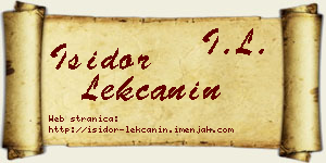 Isidor Lekčanin vizit kartica